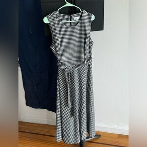 Calvin Klein A-line size 14 dress, black and white gingham